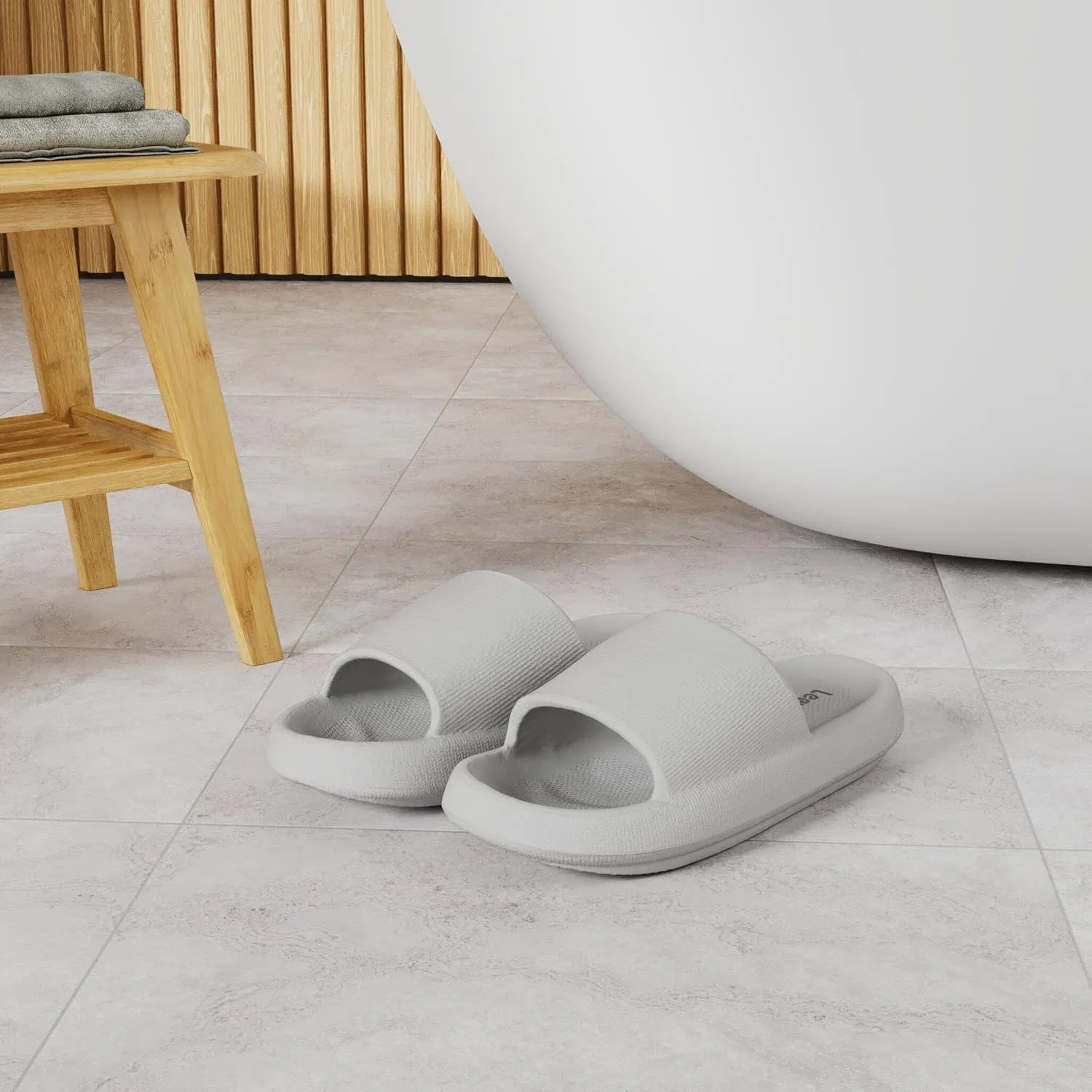 Leevar Cloud Slides for Women and Men - Soft, Comfy, Relax Cloud Slippers, Thick Sole, Non-slip Slides for Men, Easy to Clean, Shower, Swimming, Beach, Indoor and Outdoor Slides for Men