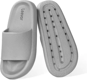 Leevar Cloud Slides for Women and Men - Soft, Comfy, Relax Cloud Slippers, Thick Sole, Non-slip Slides for Men, Easy to Clean, Shower, Swimming, Beach, Indoor and Outdoor Slides for Men