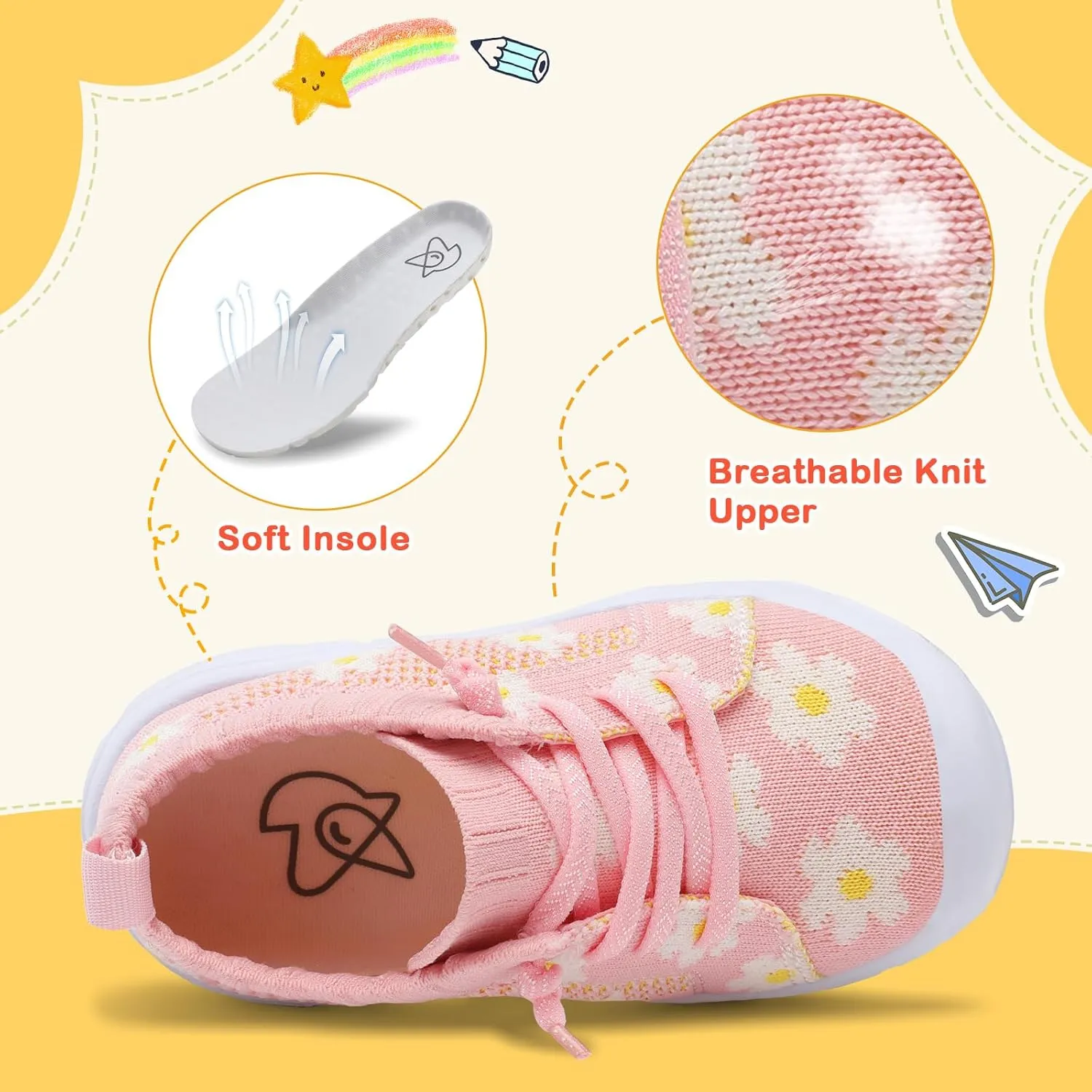 LeIsfIt Toddler Shoes Boys Girls Barefoot Shoes Kids Breathable Sneakers Tennis Shoes Slip on Shoes