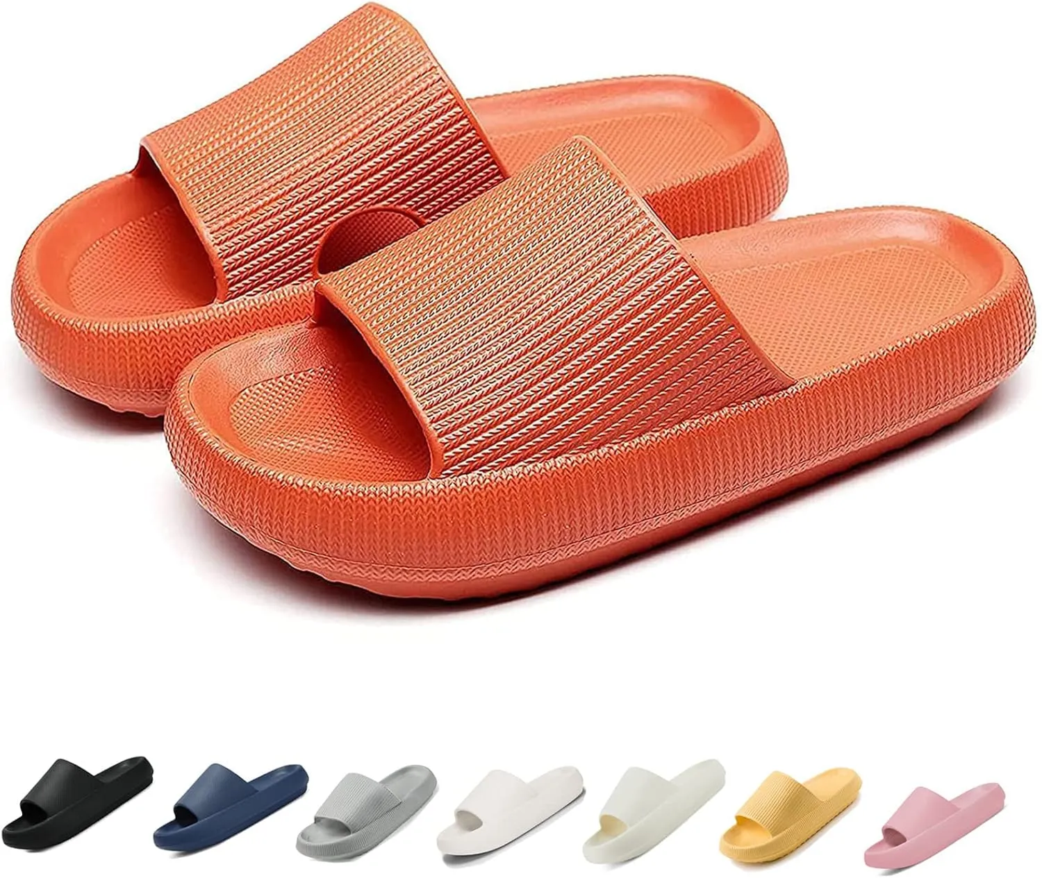 LELEBEAR Cloudies Slides for Women, Super Comfy Soft Foam Slides, Non Slip Shower Bathroom Slides