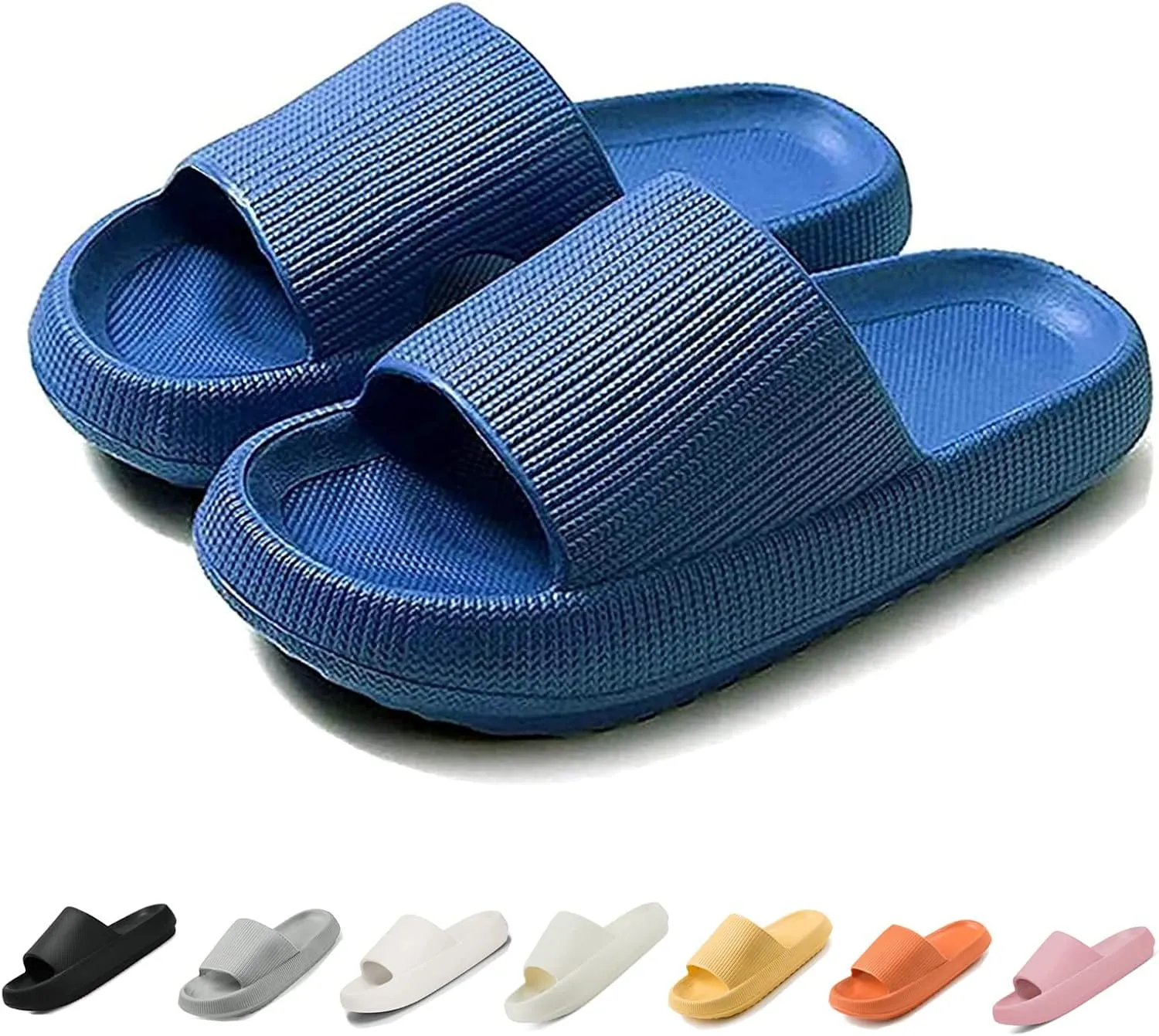 LELEBEAR Cloudies Slides for Women, Super Comfy Soft Foam Slides, Non Slip Shower Bathroom Slides