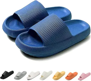 LELEBEAR Cloudies Slides for Women, Super Comfy Soft Foam Slides, Non Slip Shower Bathroom Slides