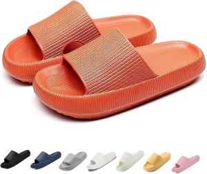 LELEBEAR Cloudies Slides for Women, Super Comfy Soft Foam Slides, Non Slip Shower Bathroom Slides
