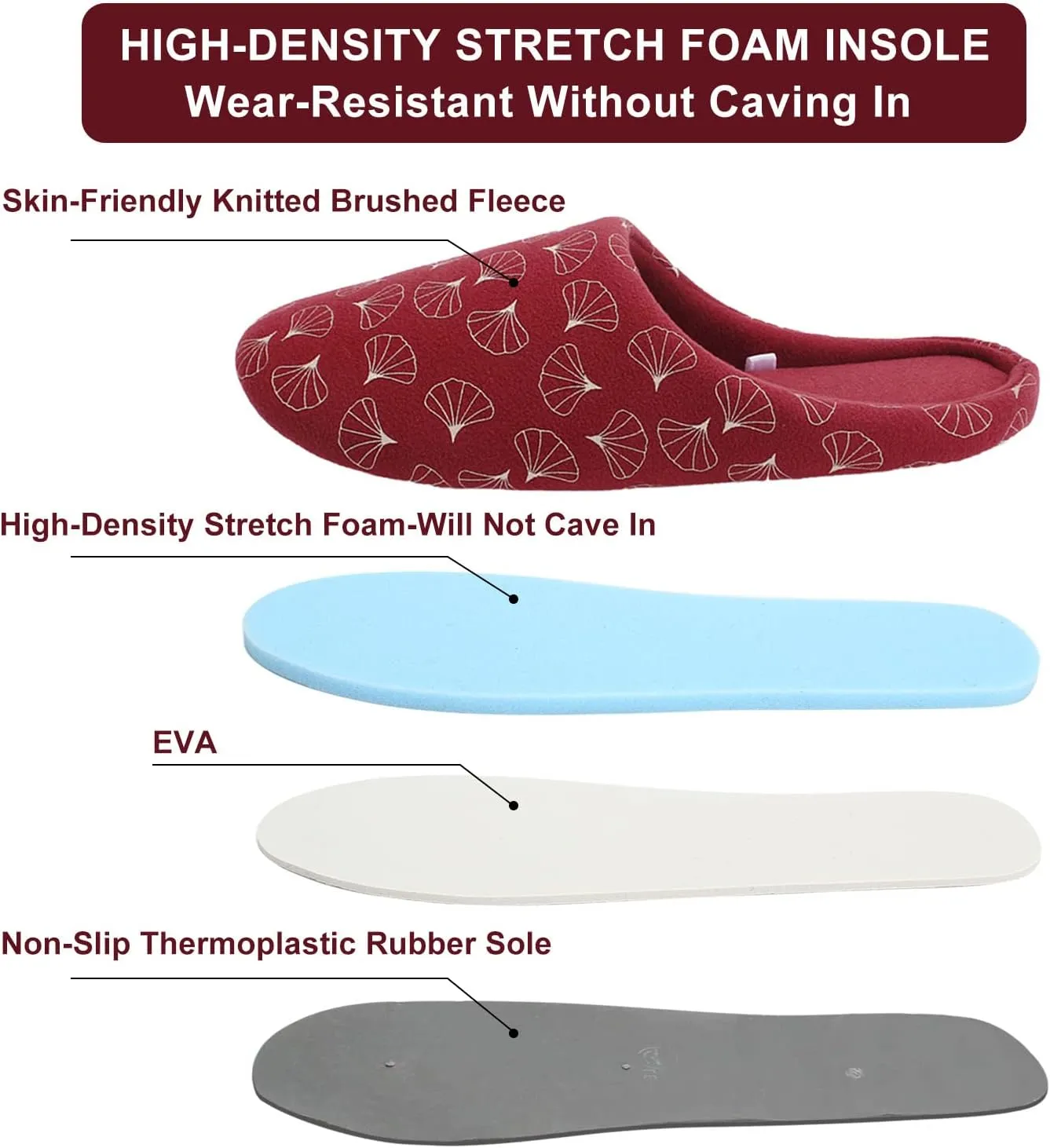 LMOY Women‘s Slipper House Slippers For Women Comfy Soft Memory Foam Slippers Shoes For Women With Bow Brown Tan Rusty Red