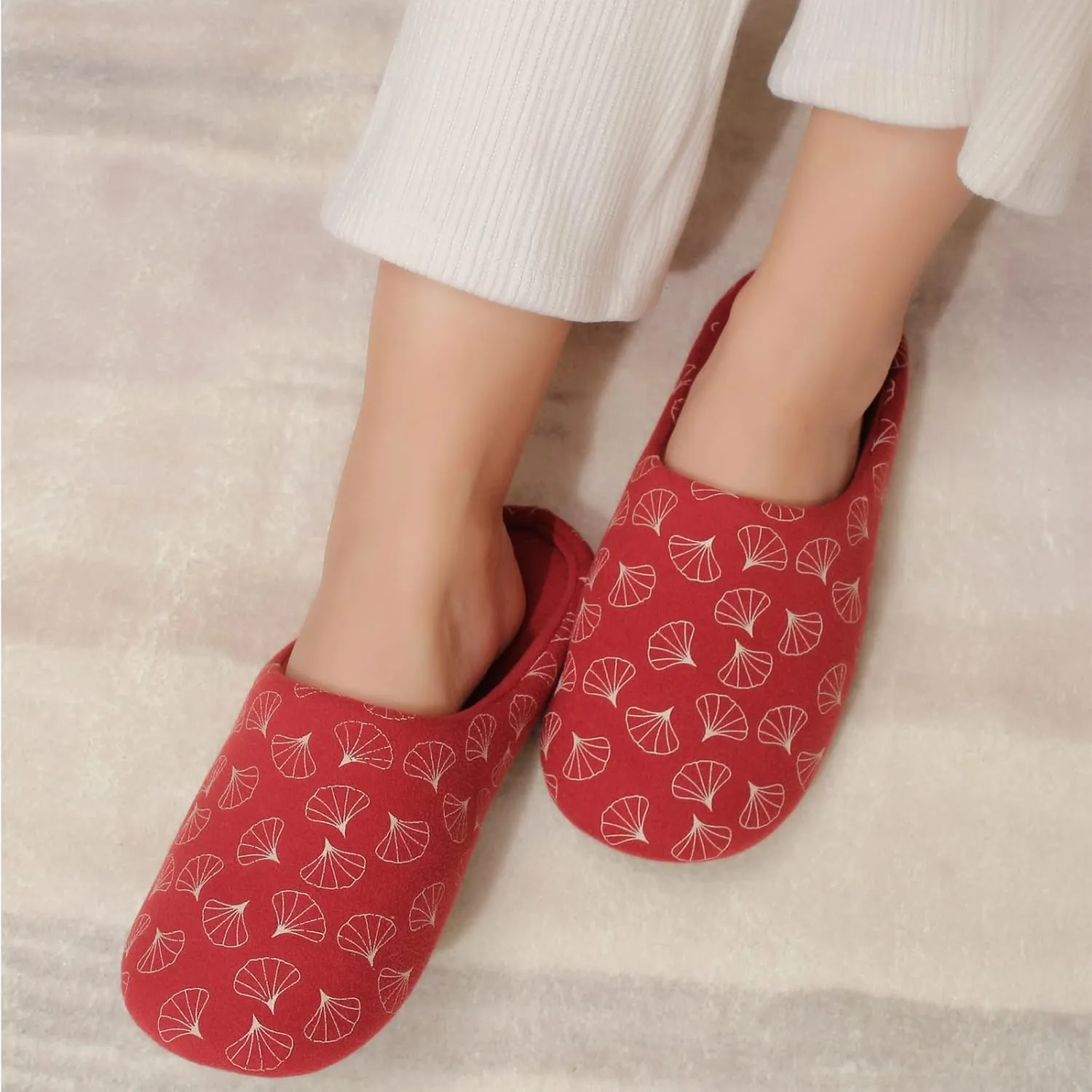 LMOY Women‘s Slipper House Slippers For Women Comfy Soft Memory Foam Slippers Shoes For Women With Bow Brown Tan Rusty Red