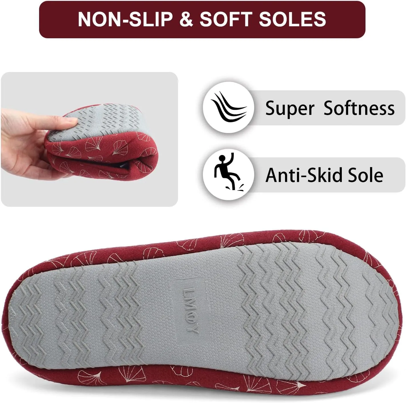 LMOY Women‘s Slipper House Slippers For Women Comfy Soft Memory Foam Slippers Shoes For Women With Bow Brown Tan Rusty Red