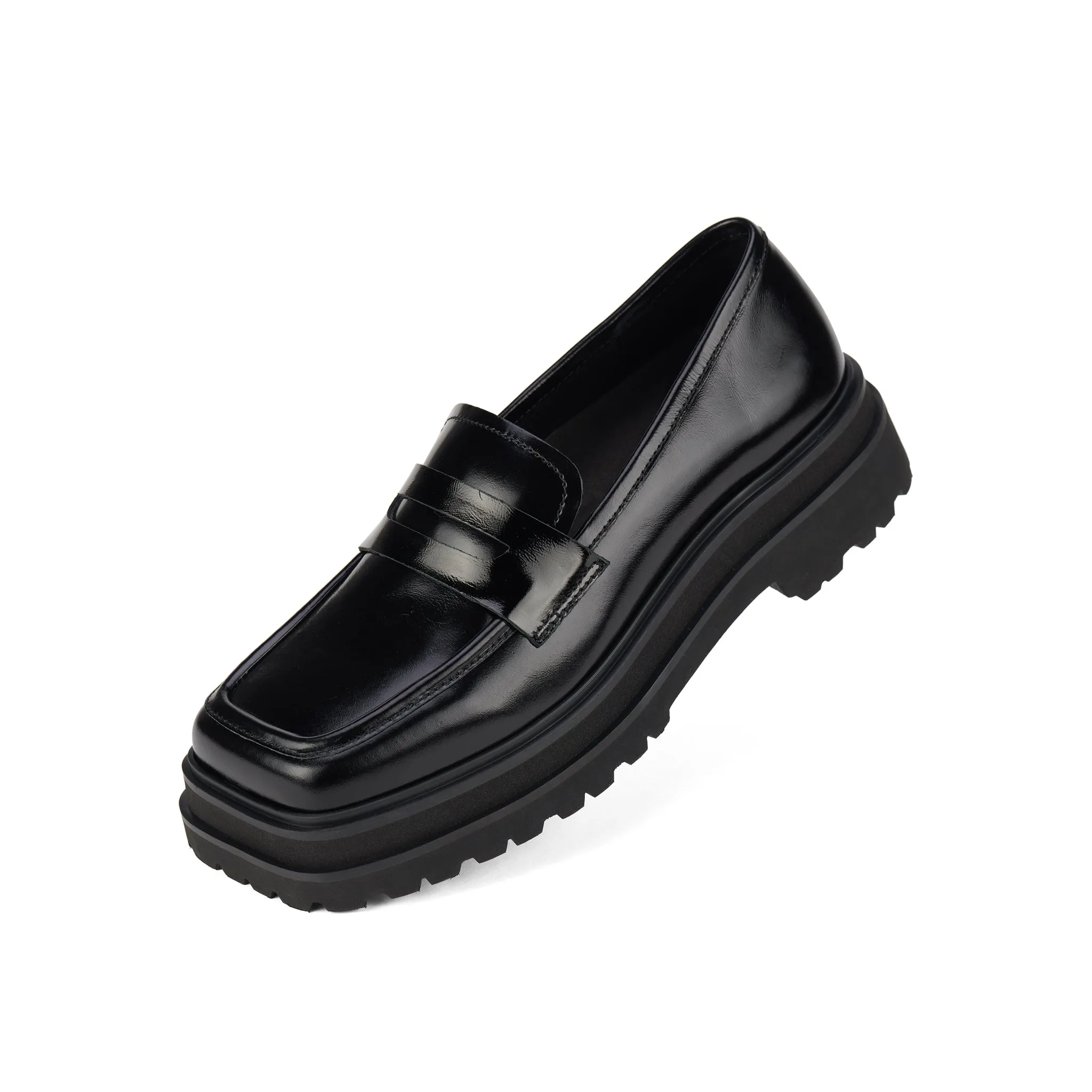 Loafer Step Square Toe Black Patent