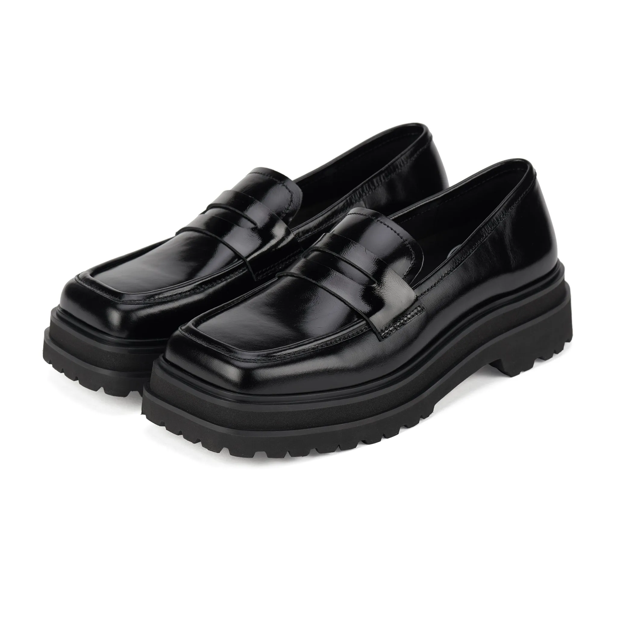 Loafer Step Square Toe Black Patent