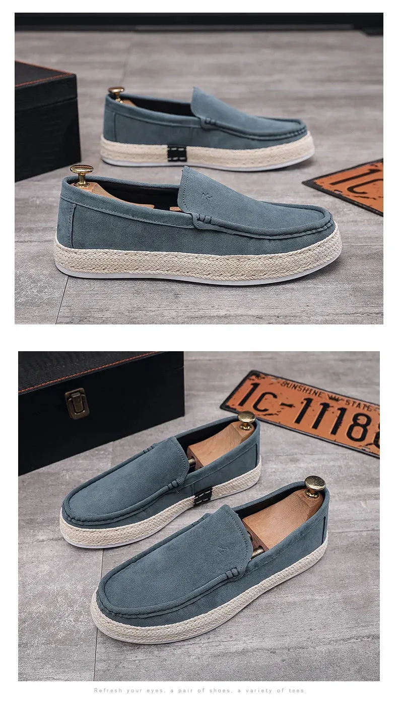 Loafers Soft Footwear Man Broad collection Men Canvas Vulcanized Casual Christmas clearance Leather New Comfy Suede Summer Shoes Flat Men Flock Shoes Fashion Shoe