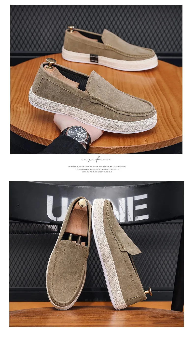 Loafers Soft Footwear Man Broad collection Men Canvas Vulcanized Casual Christmas clearance Leather New Comfy Suede Summer Shoes Flat Men Flock Shoes Fashion Shoe