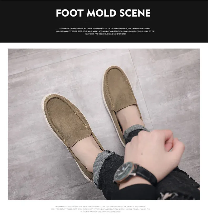 Loafers Soft Footwear Man Broad collection Men Canvas Vulcanized Casual Christmas clearance Leather New Comfy Suede Summer Shoes Flat Men Flock Shoes Fashion Shoe