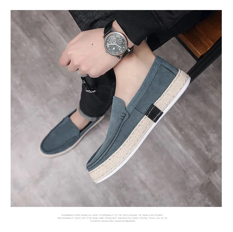 Loafers Soft Footwear Man Broad collection Men Canvas Vulcanized Casual Christmas clearance Leather New Comfy Suede Summer Shoes Flat Men Flock Shoes Fashion Shoe