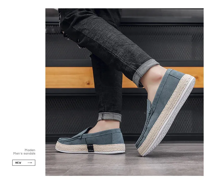 Loafers Soft Footwear Man Broad collection Men Canvas Vulcanized Casual Christmas clearance Leather New Comfy Suede Summer Shoes Flat Men Flock Shoes Fashion Shoe
