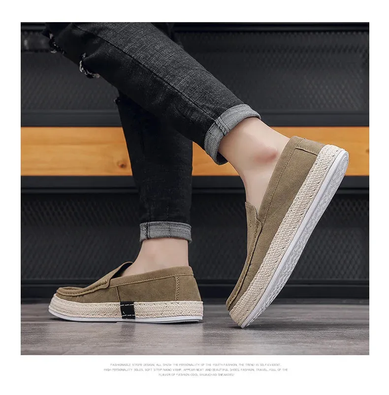 Loafers Soft Footwear Man Broad collection Men Canvas Vulcanized Casual Christmas clearance Leather New Comfy Suede Summer Shoes Flat Men Flock Shoes Fashion Shoe