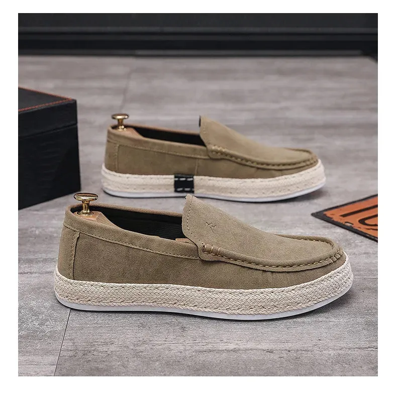Loafers Soft Footwear Man Broad collection Men Canvas Vulcanized Casual Christmas clearance Leather New Comfy Suede Summer Shoes Flat Men Flock Shoes Fashion Shoe