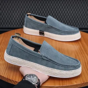 Loafers Soft Footwear Man Broad collection Men Canvas Vulcanized Casual Christmas clearance Leather New Comfy Suede Summer Shoes Flat Men Flock Shoes Fashion Shoe