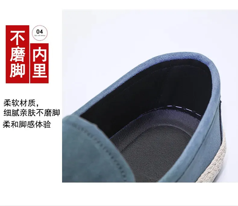 Loafers Soft Footwear Man Broad collection Men Canvas Vulcanized Casual Christmas clearance Leather New Comfy Suede Summer Shoes Flat Men Flock Shoes Fashion Shoe