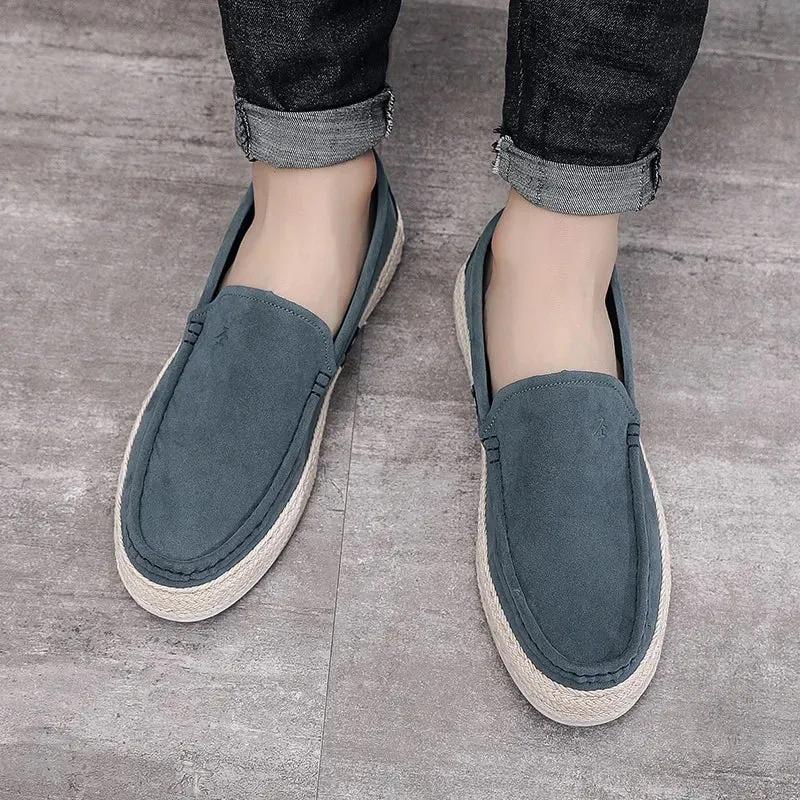 Loafers Soft Footwear Man Broad collection Men Canvas Vulcanized Casual Christmas clearance Leather New Comfy Suede Summer Shoes Flat Men Flock Shoes Fashion Shoe