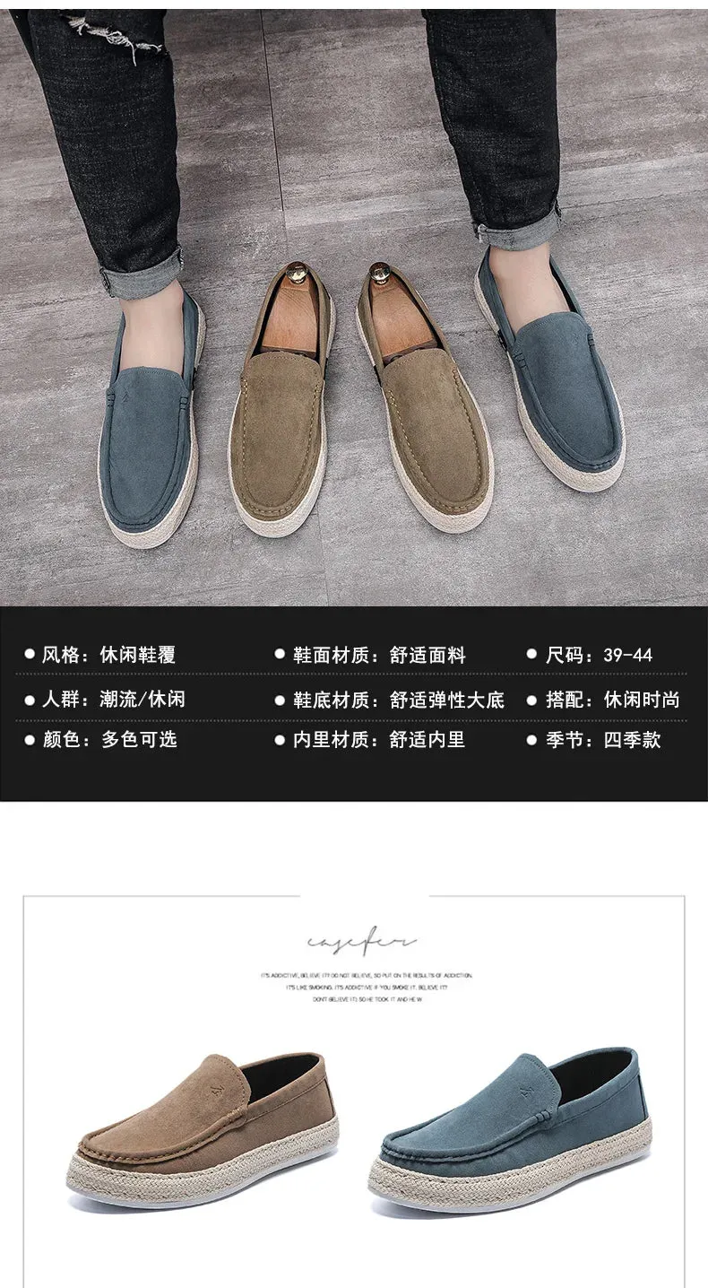 Loafers Soft Footwear Man Broad collection Men Canvas Vulcanized Casual Christmas clearance Leather New Comfy Suede Summer Shoes Flat Men Flock Shoes Fashion Shoe