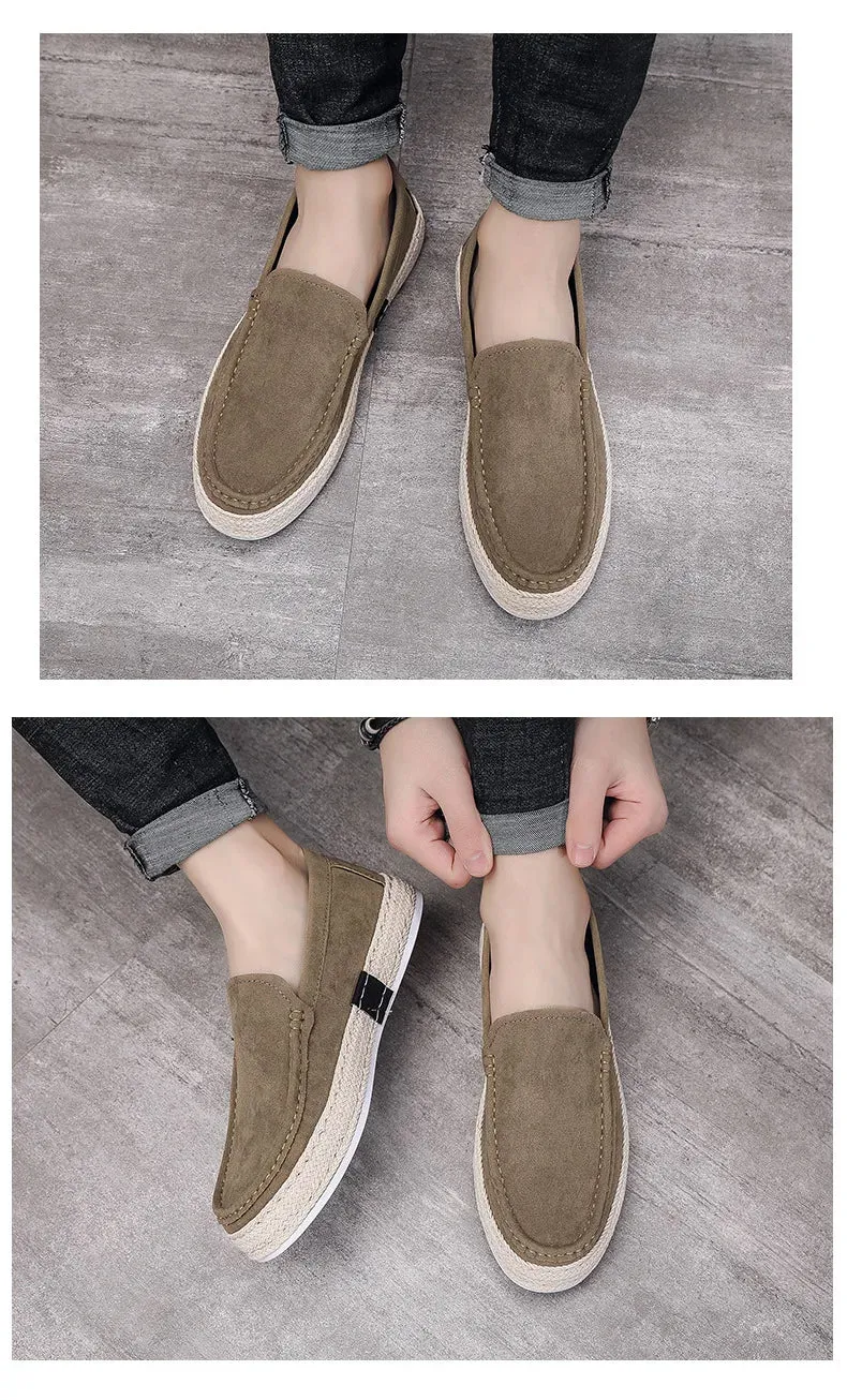 Loafers Soft Footwear Man Broad collection Men Canvas Vulcanized Casual Christmas clearance Leather New Comfy Suede Summer Shoes Flat Men Flock Shoes Fashion Shoe
