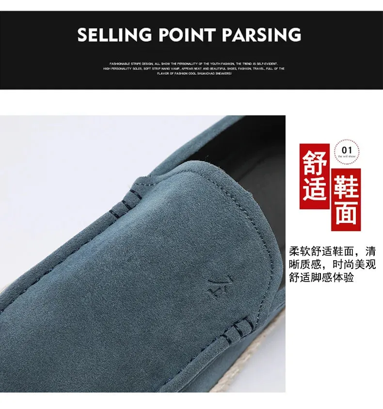 Loafers Soft Footwear Man Broad collection Men Canvas Vulcanized Casual Christmas clearance Leather New Comfy Suede Summer Shoes Flat Men Flock Shoes Fashion Shoe