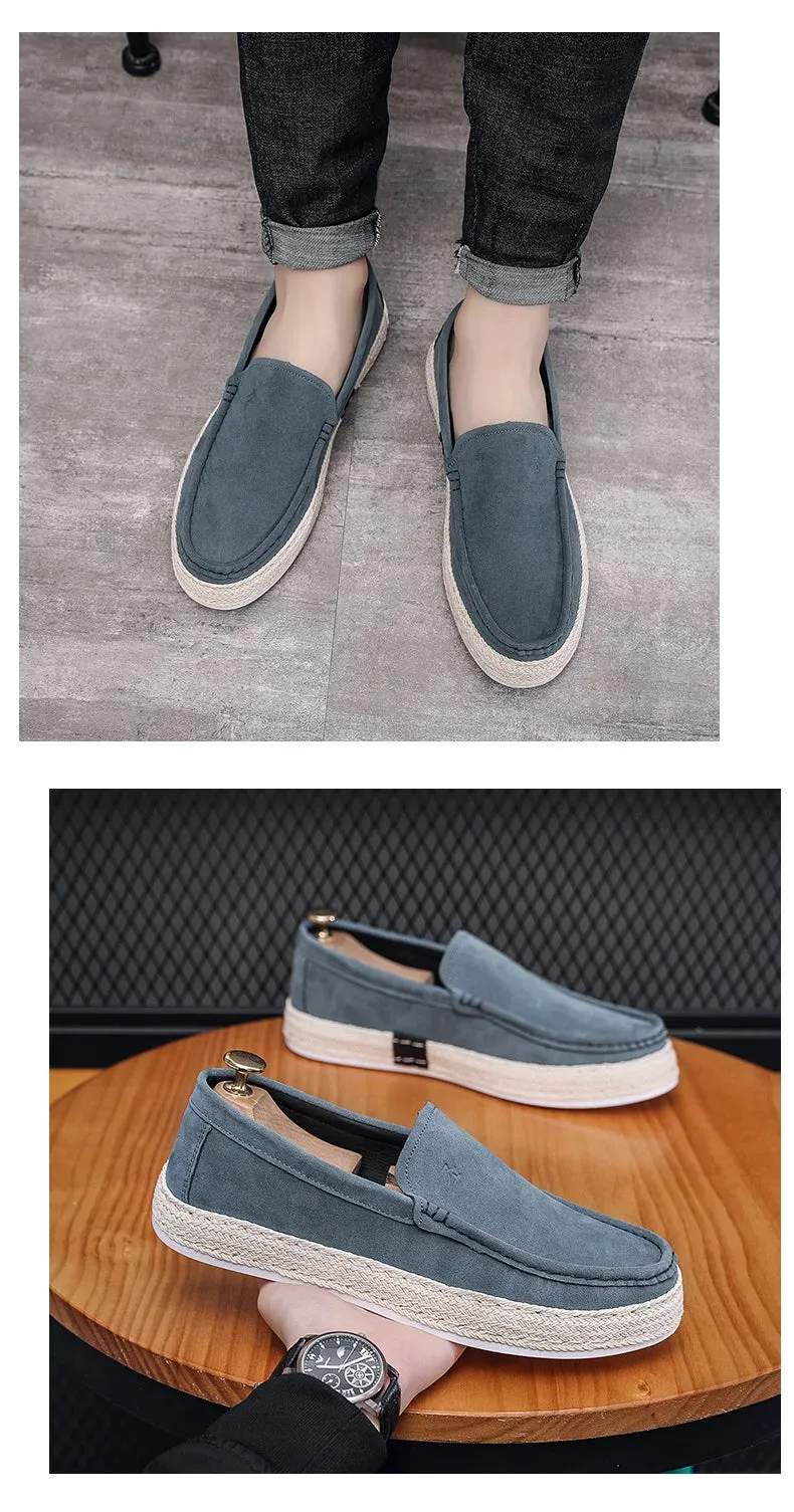 Loafers Soft Footwear Man Broad collection Men Canvas Vulcanized Casual Christmas clearance Leather New Comfy Suede Summer Shoes Flat Men Flock Shoes Fashion Shoe