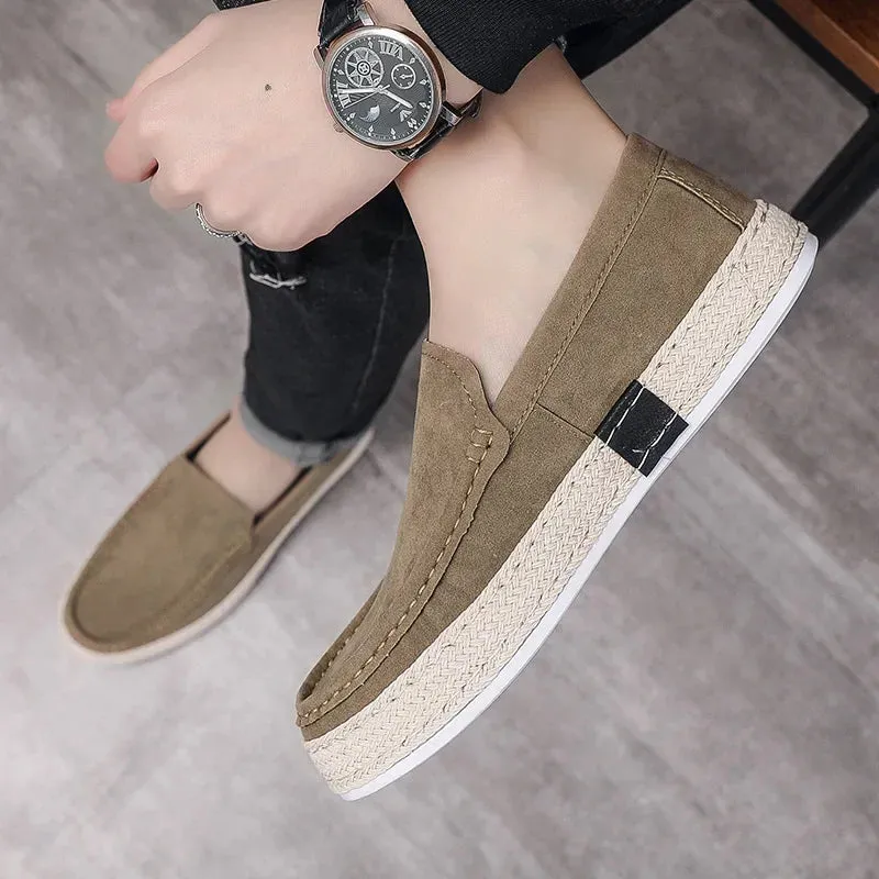 Loafers Soft Footwear Man Broad collection Men Canvas Vulcanized Casual Christmas clearance Leather New Comfy Suede Summer Shoes Flat Men Flock Shoes Fashion Shoe