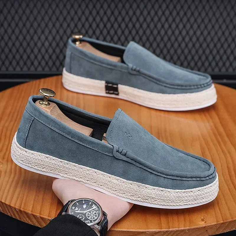 Loafers Soft Footwear Man Broad collection Men Canvas Vulcanized Casual Christmas clearance Leather New Comfy Suede Summer Shoes Flat Men Flock Shoes Fashion Shoe