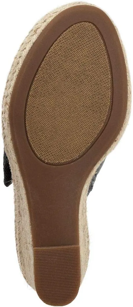 LONDON FOG Womens Heidi Espadrille Wedge Sandals with Knotty Bow Detail