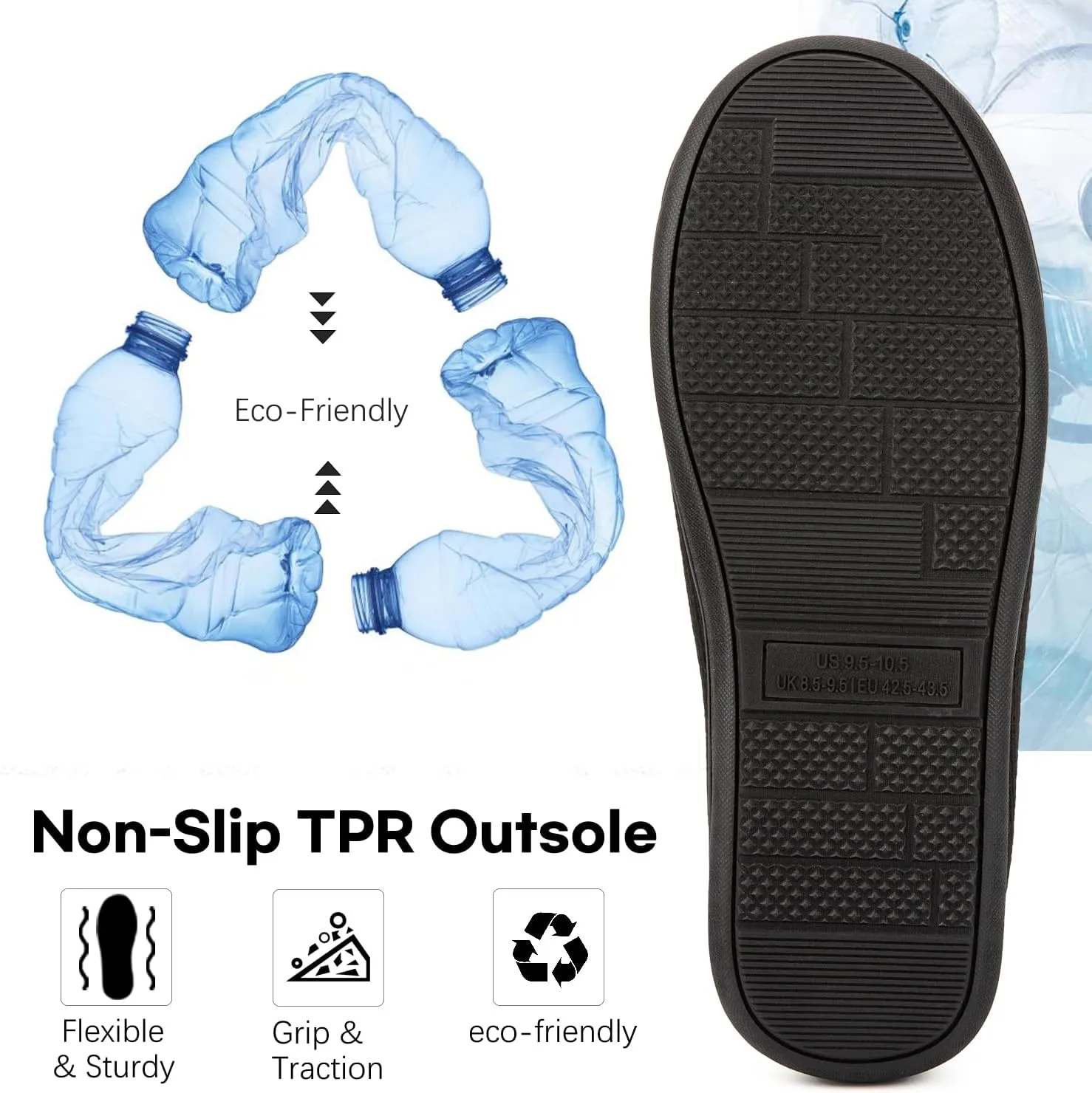 LongBay Men's Two Tone Memory Foam Slippers Slip-On Comfy House Shoes for Indoor Outdoor