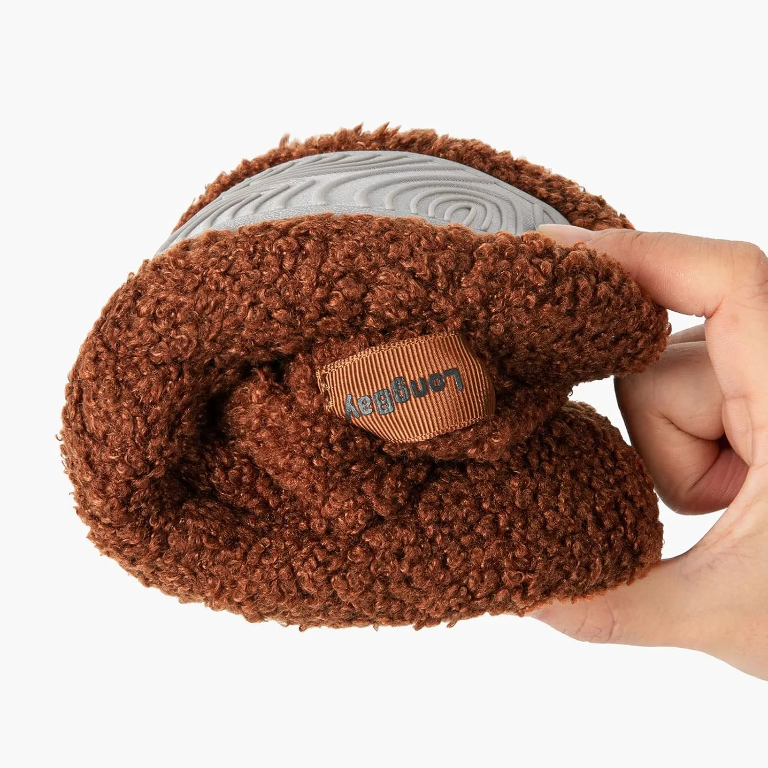 LongBay Women’s Warm Curly Fur Bootie Slippers Comfy Plush Fleece Boots Memory Foam House Shoes