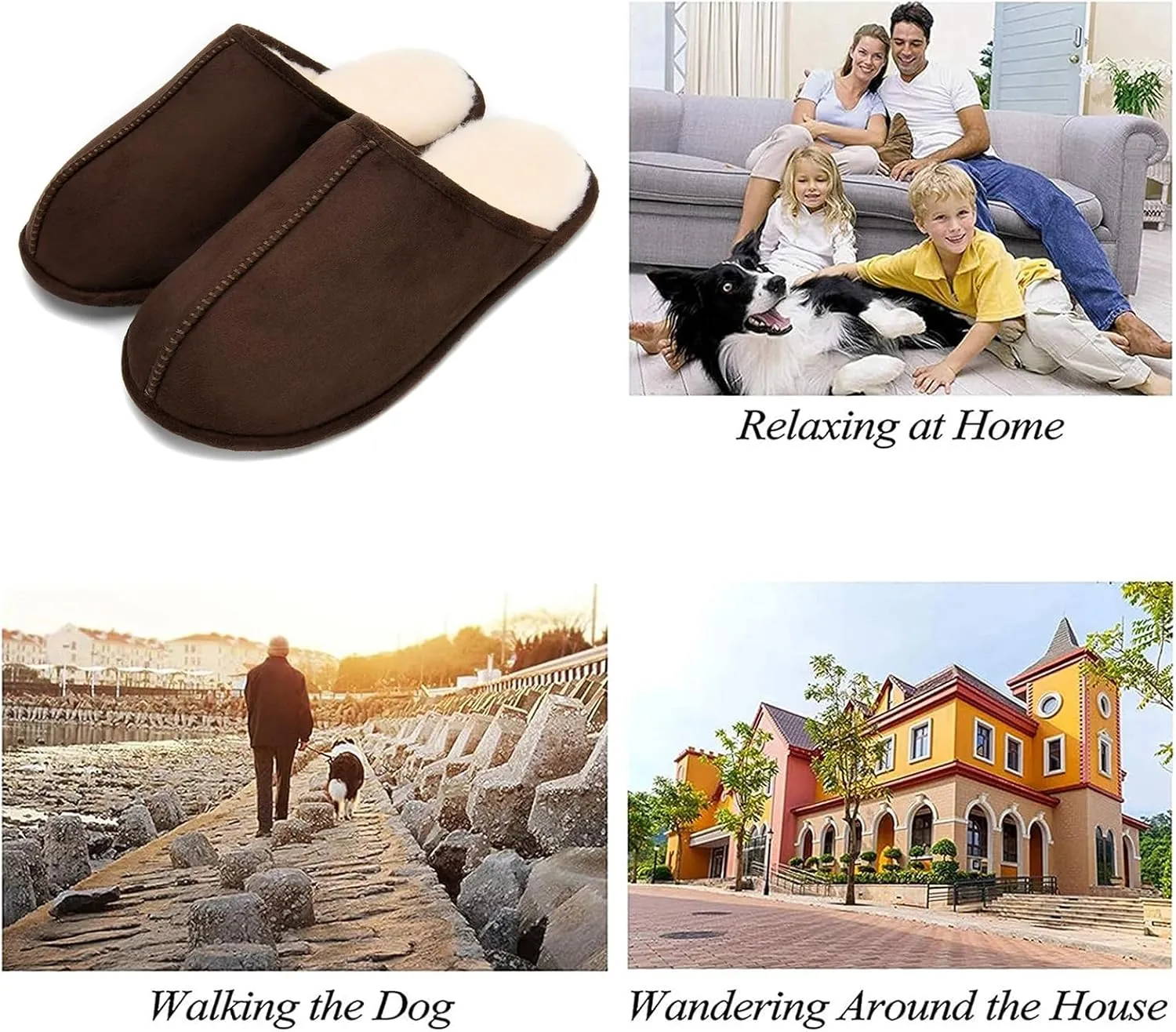 LORDFON Mens-Memory-Foam-Slip-On-House-Slippers Closed Toe Scuff Indoor Home Slipper for Men Comfy Cozy Soft Non-Slip Bedroom Slippers Houseshoes