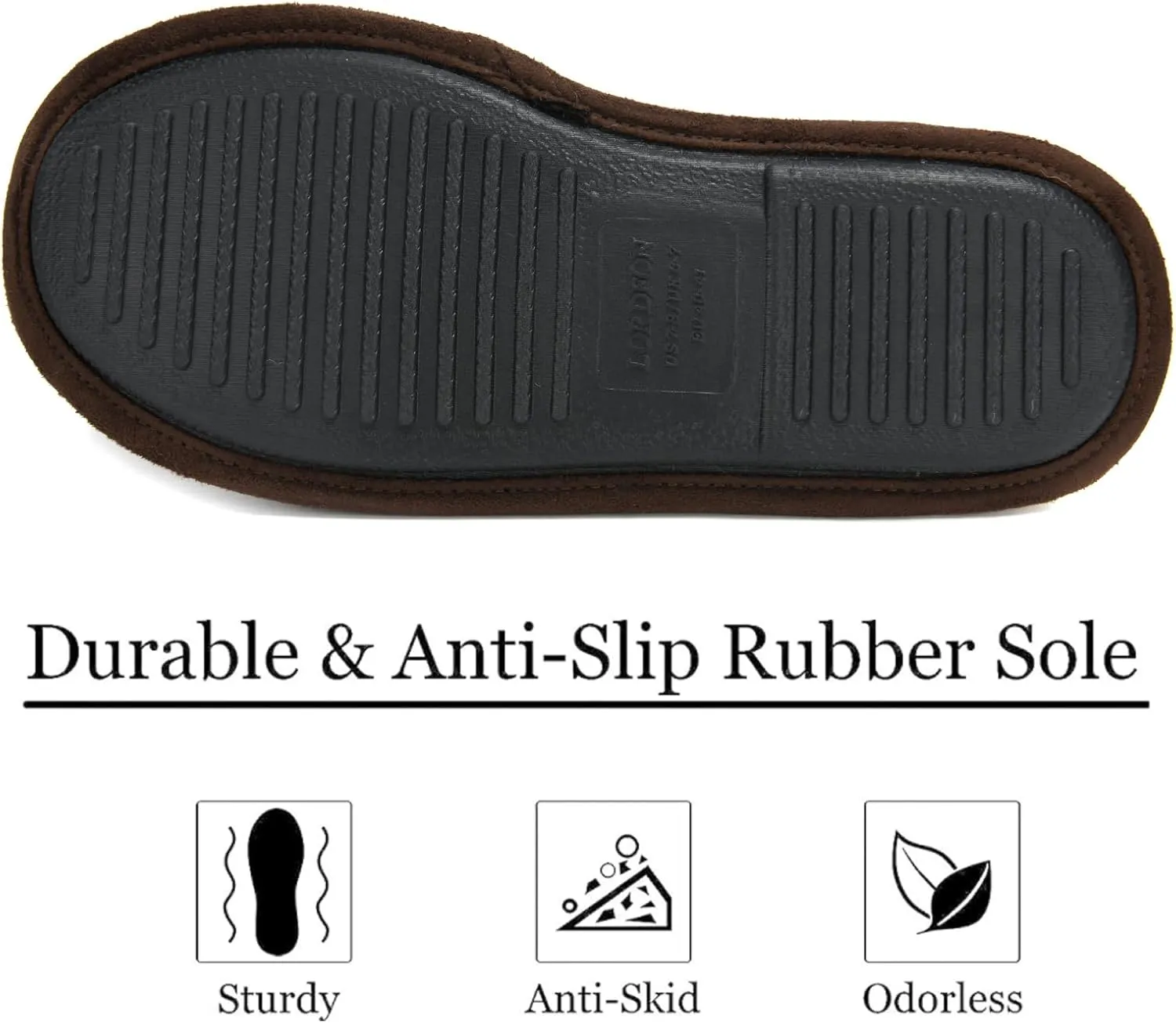 LORDFON Mens-Memory-Foam-Slip-On-House-Slippers Closed Toe Scuff Indoor Home Slipper for Men Comfy Cozy Soft Non-Slip Bedroom Slippers Houseshoes