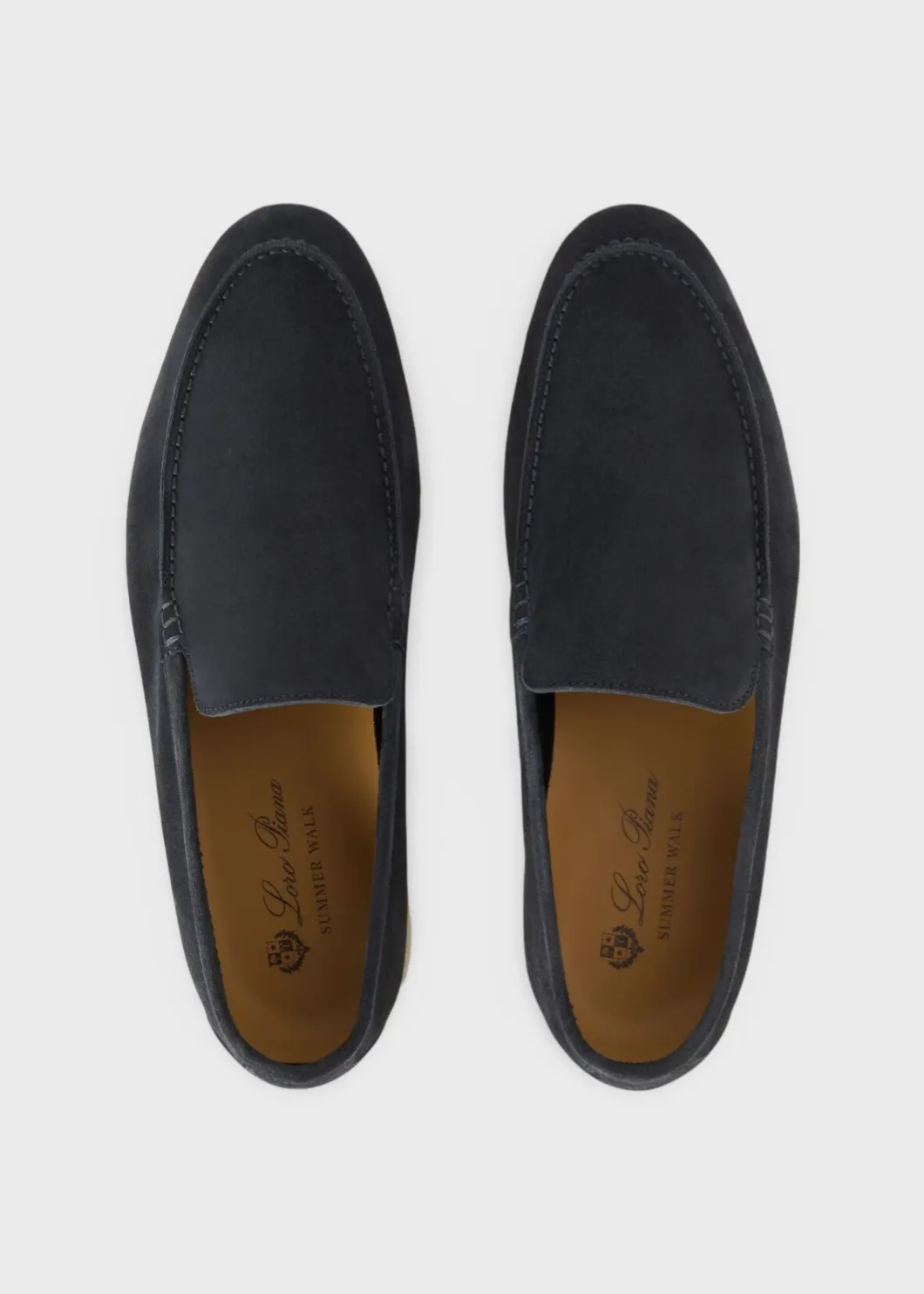 Loro Piana Summer Walk Loafers Suede Classic Blue