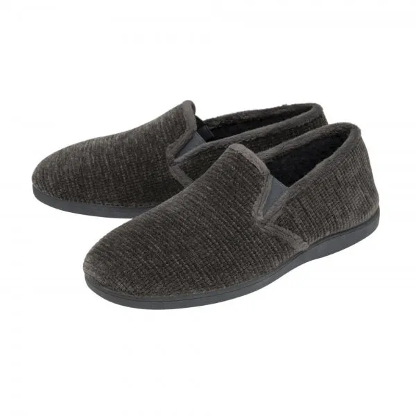Lotus SHELDON Mens Full Slippers Grey