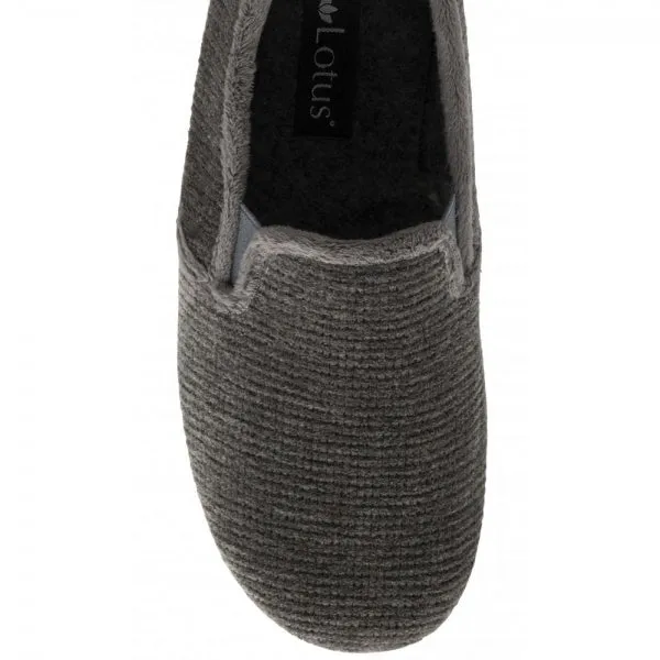 Lotus SHELDON Mens Full Slippers Grey