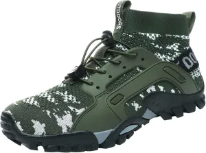 LOUECHY Men's Hiking Shoes Slip-On Walking Shoes Breathable Sock Sneakers