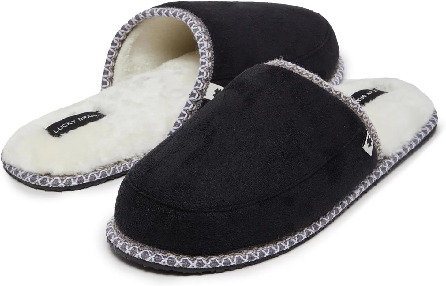 Lucky Brand Memory Foam Rubber Sole Scuff Bedroom Slipper - Soft Comfy Men's Slippers - Indoor/Outdoor Mens House Slippers