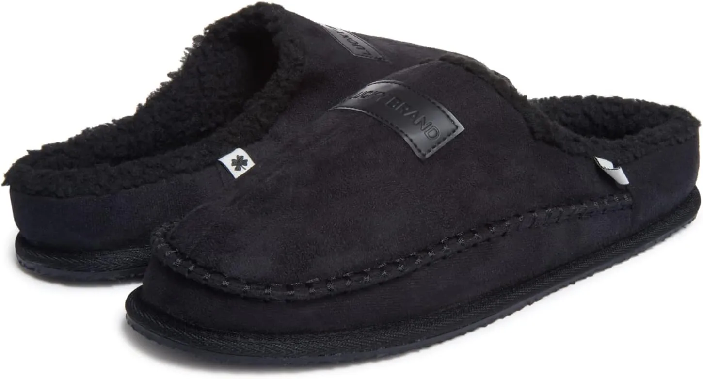 Lucky Brand Men's Memory Foam Slip On Clog Slippers, Indoor Outdoor Mens House Shoes, Warm Bedroom Clogs Slipper for Men