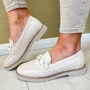 Lunar Beige Lightweight Chain Loafer Shoe DUNE FLB110