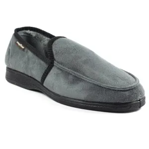Lunar Mens Slipper With Goodyear Rubber Sole In Grey - Eden