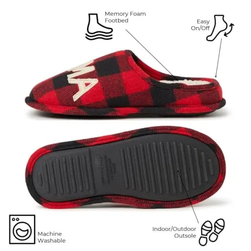 Mama Bear House Slipper, Buffalo Plaid