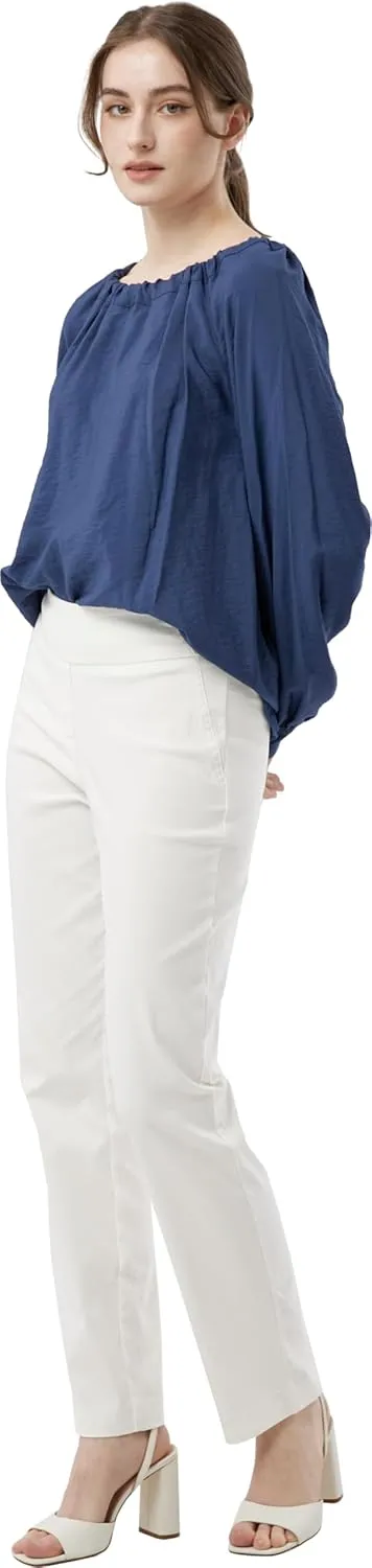 May You Be Women’s Super Stretch Straight Fit Comfy Pull-On Business Casual Pants