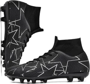 MEBAMY Men's Soccer Shoes Cleats Professional High-Top Breathable Athletic Football Boots Outdoor/Indoor Professional Futsal Football Training Sneakers