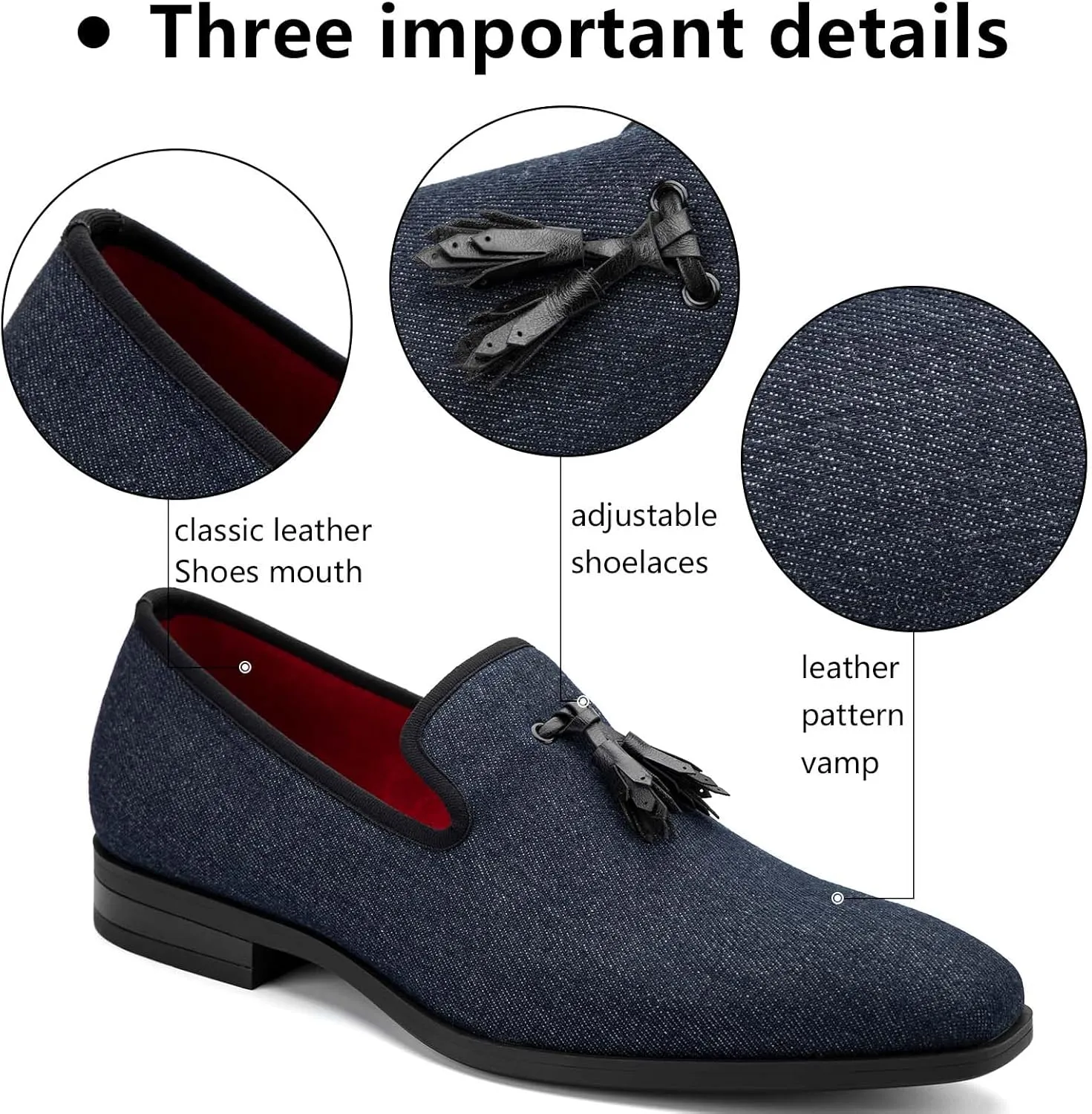 Meijiana Men's Loafers Lightweight Slip-On Moccasins Stylish Dress Shoes Breathable Tassels Loafers