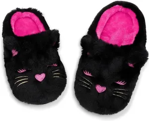 MEJORMEN Girls Cute Cat Slippers for Toddler Kids Fuzzy Slip-on Bedroom Shoes Warm Memory Foam Indoor House Slippers