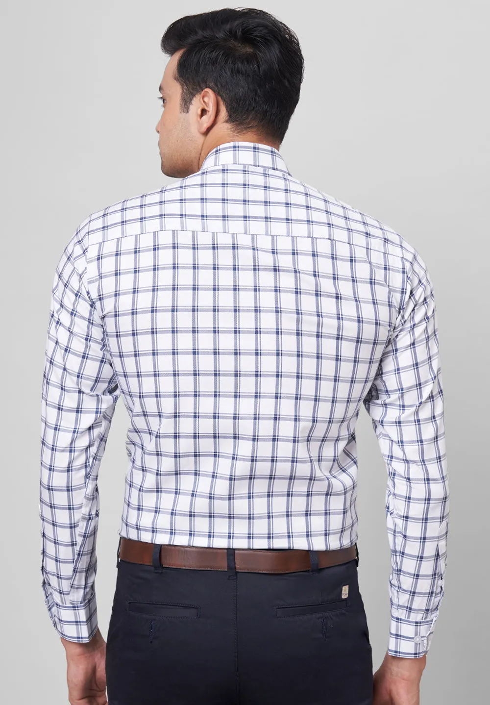 Men Blue Slim Fit Full Sleeves Formal Shirt