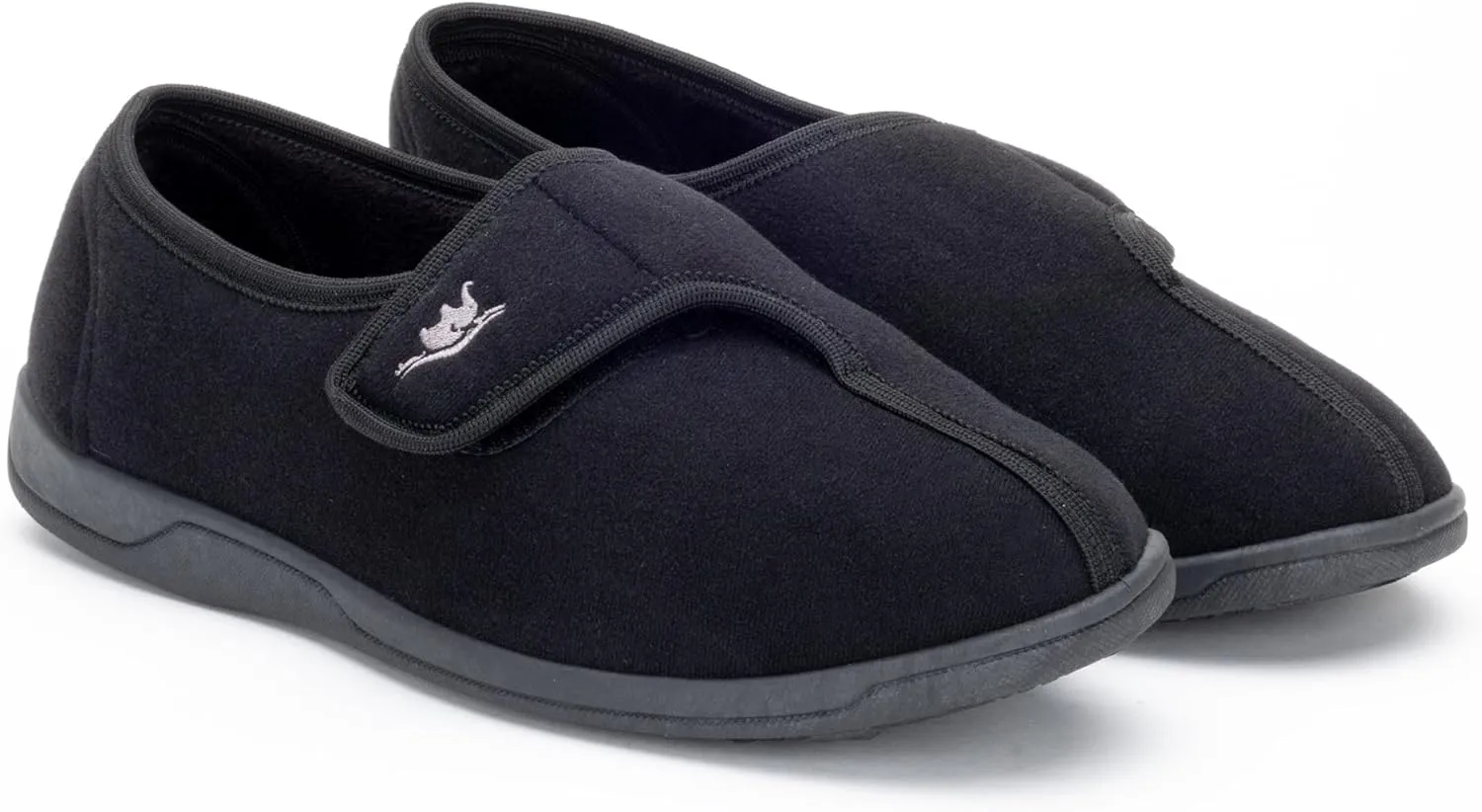 Men's Adjustable Wrap 80-D Memory Foam Comfy Diabetic Slippers for Swollen Feet, Edema, Arthritis, Elderly Indoor/Outdoor w/Anti Slip Sole