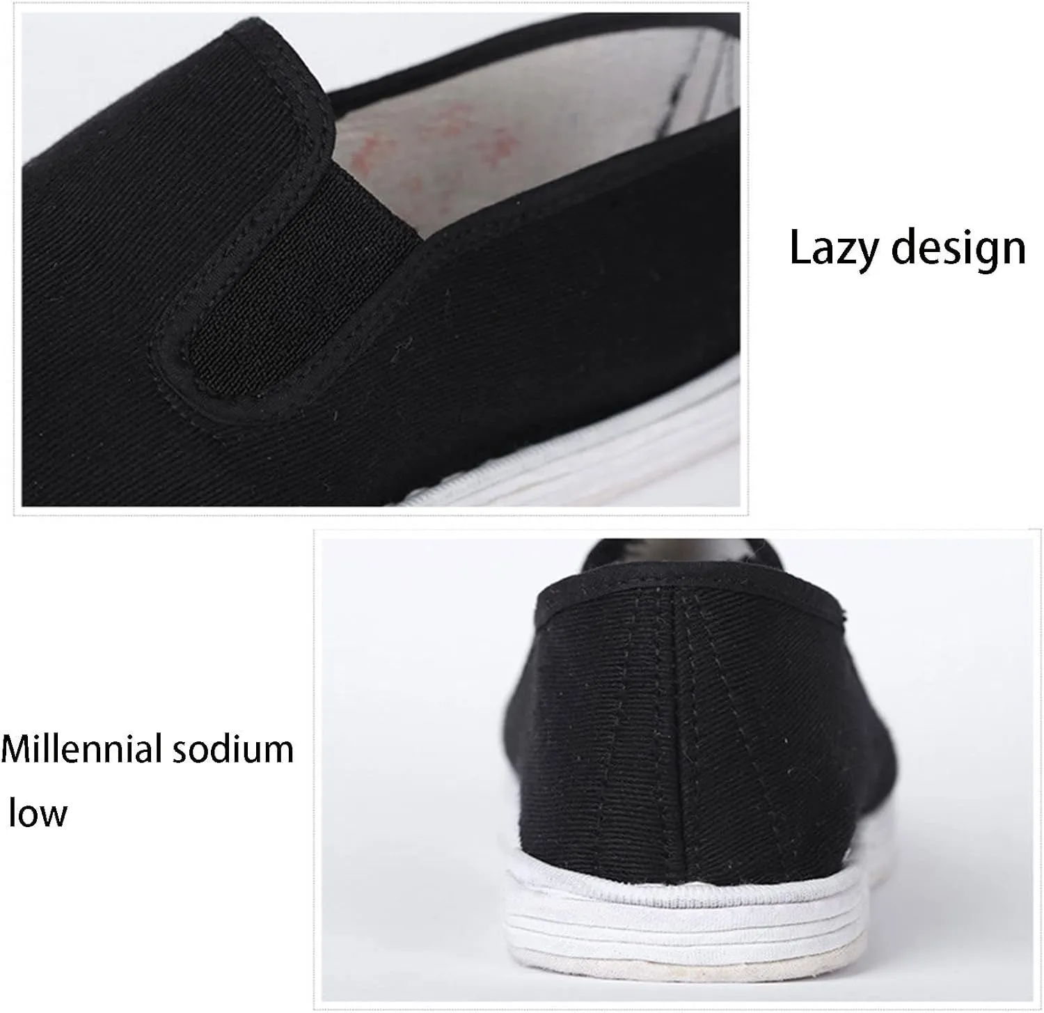 Men's Chinese Breathable Slip-On Kung Fu Tai Chi Old Beijing Canvas Shoes, Traditional Comfortable Non Slip Tai Chi Shoes, for Both Indoor and Outdoor Use, Parkour, Taekwondo