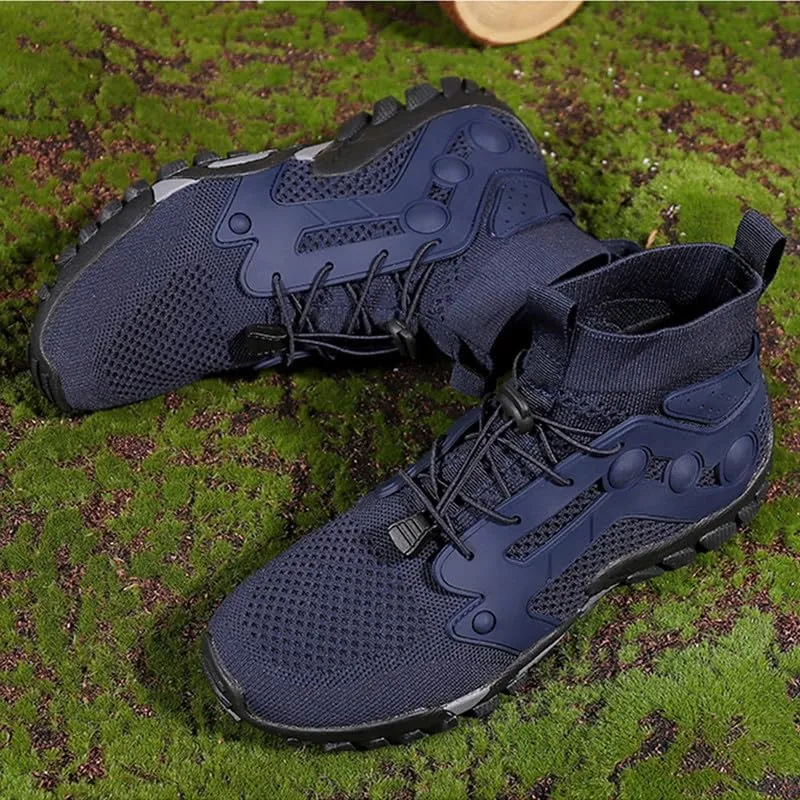 Mens High Top Water Shoes Breathable Hiking Shoes Quick Drying Sports Aqua Barefoot Shoes Anti-Slip Climbing Shoes Outdoor Fishing Shoes